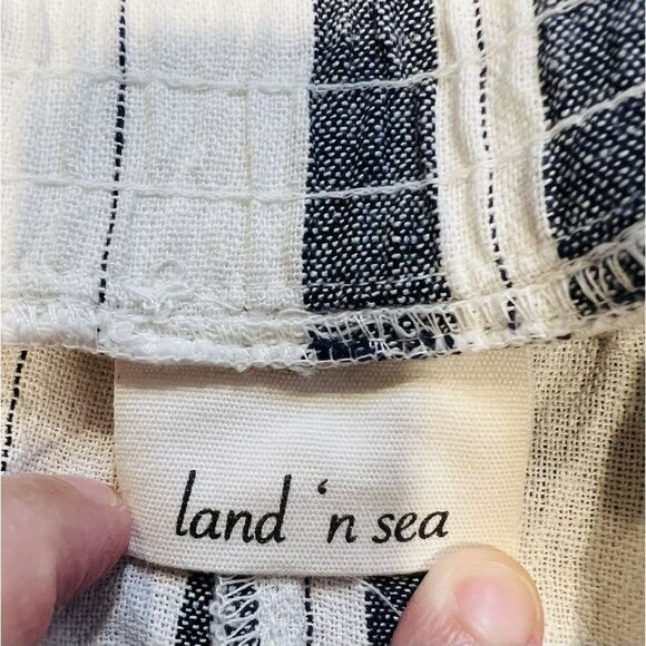 Land 'n Sea Women’s Black Wide Striped Linen Blend Wide Leg Pants Size XL - Picture 5 of 8